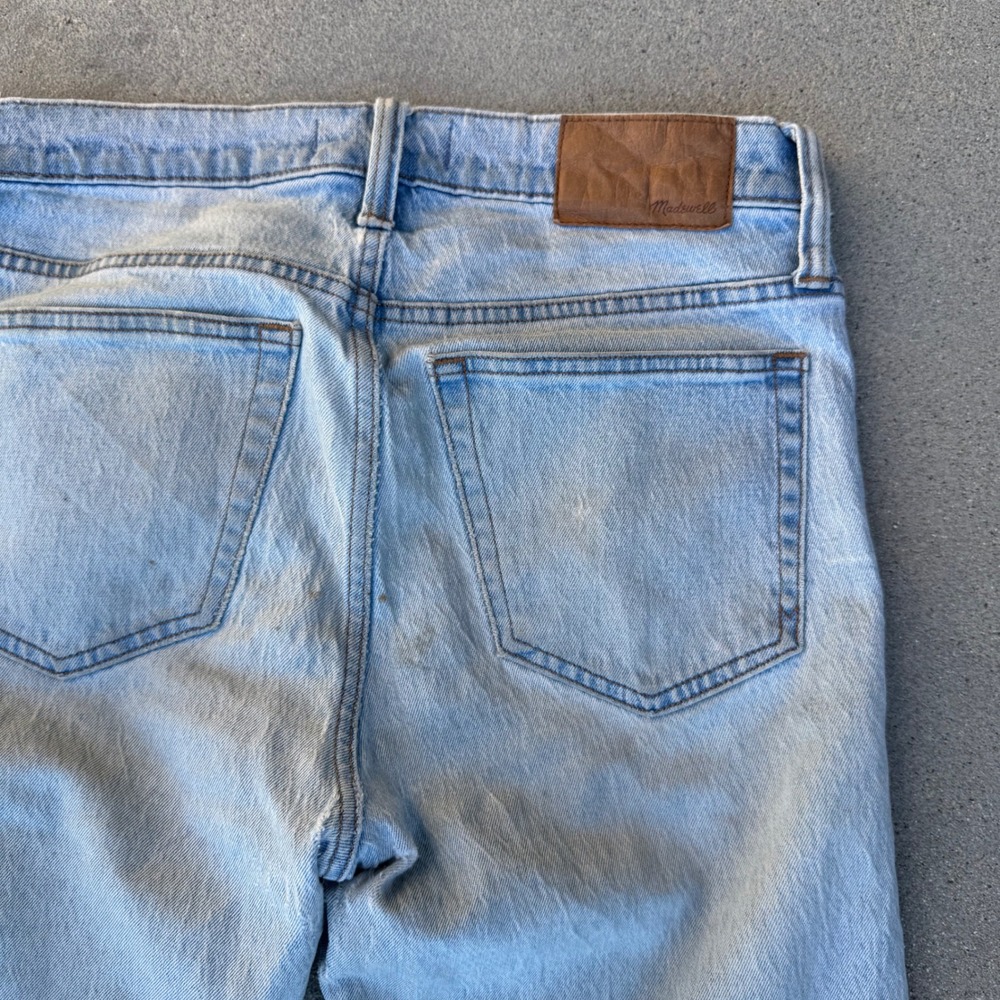 Madewell Mens Slim‎ Light Wash Distressed Jeans